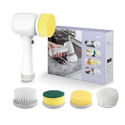 3-in-1 Multifunctional Electric Brush for Cleaning Sinks, Windows, Etc.-USB Charging, Rotating Sponge and Wire Brush